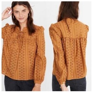 Madewell Eyelet Peasant Top